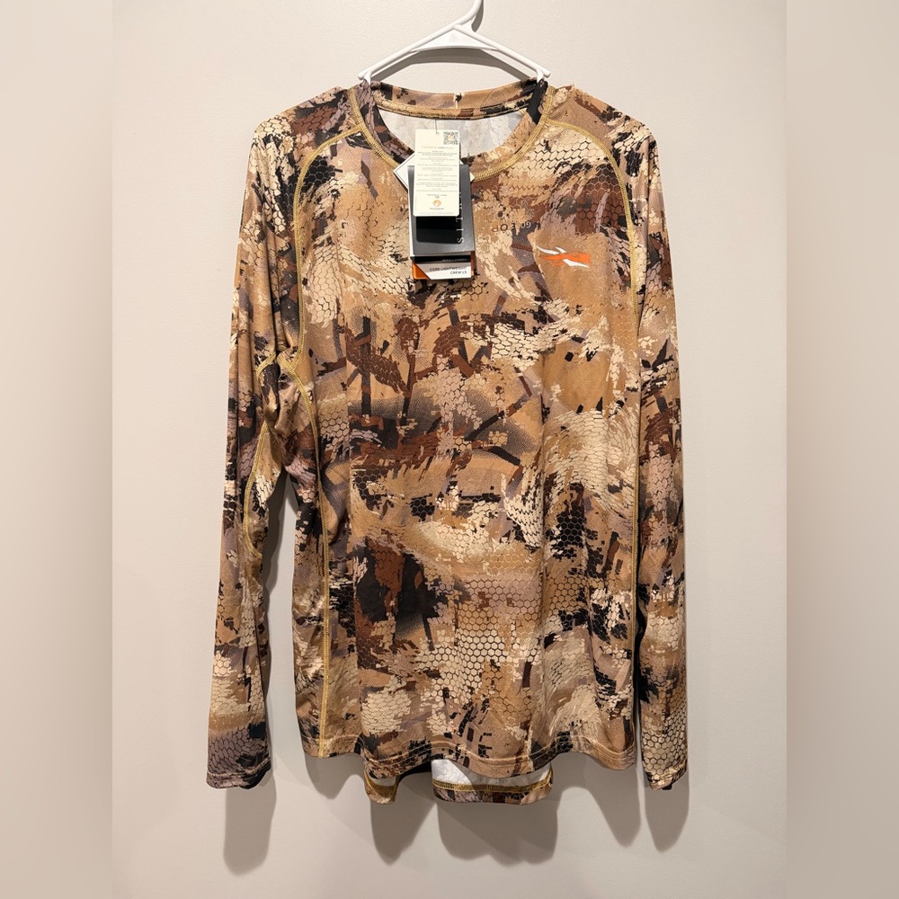 Sitka Core Lightweight Crew LS Optifade Waterfowl Marsh - Large